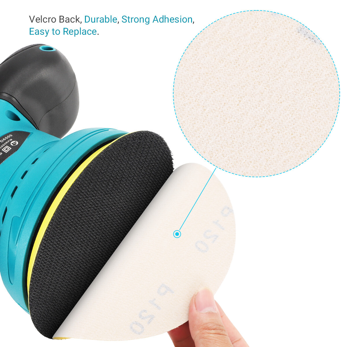 100Pcs 6 Inch Sanding Disc 60-800 Grit Hook and Loop Sandpaper Sanding Disc