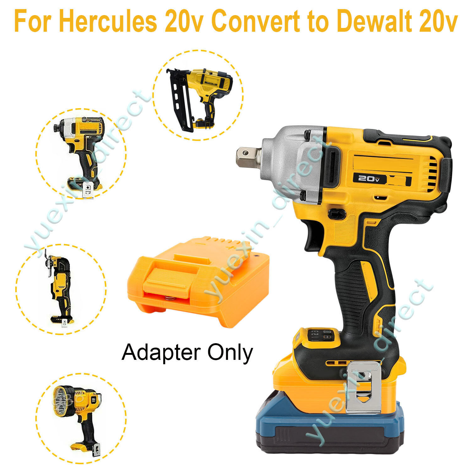 Adapter For Hercules 20V Battery Convert to for Dewalt 20V Power Tools Connector