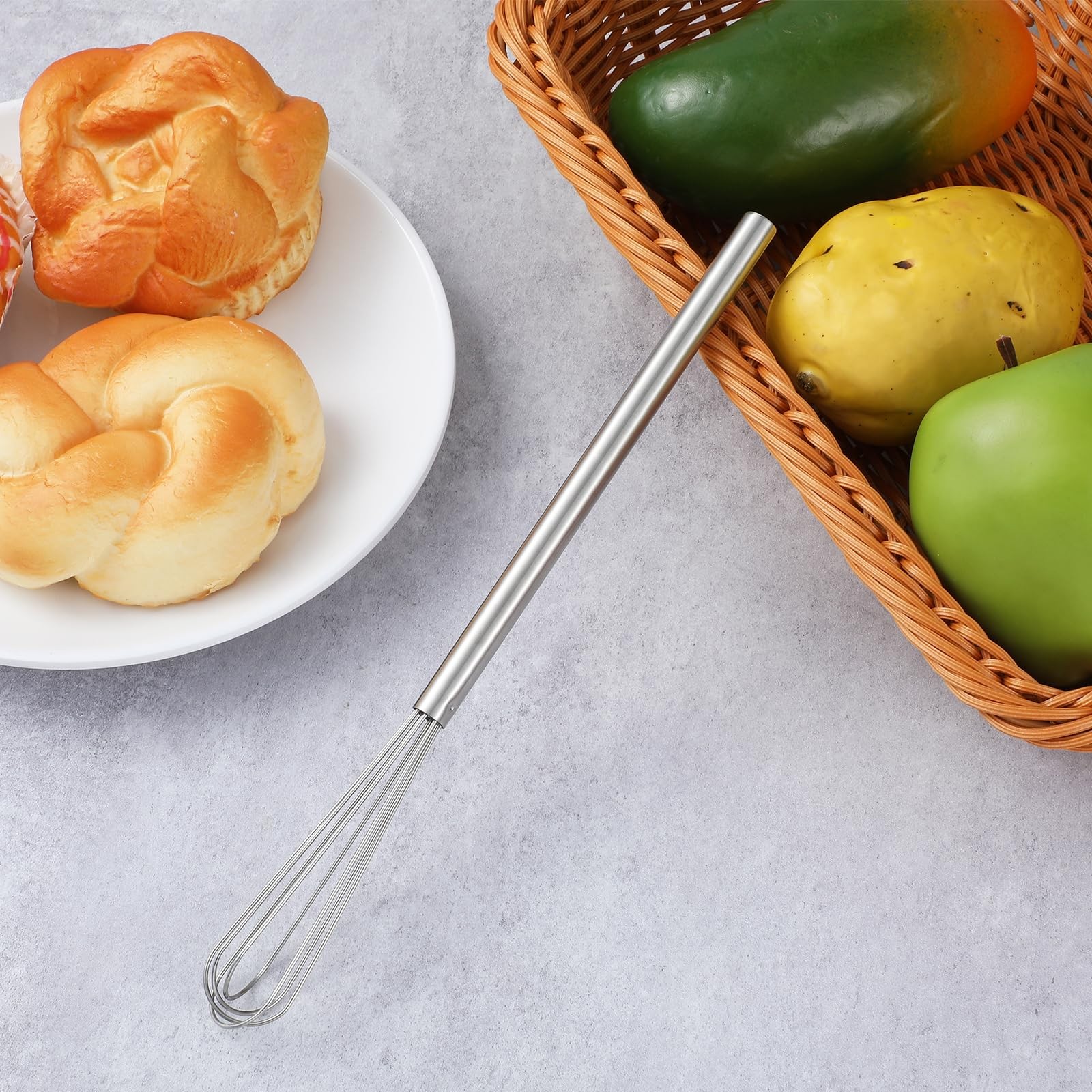 Small Whisk, 9.8in Stainless Steel Whisk Tiny Skinny Whisk for Cooking