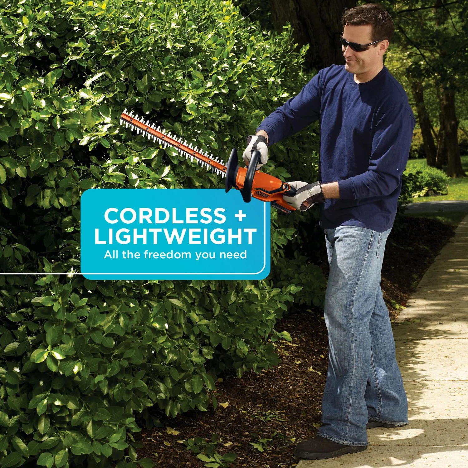 BLACK+DECKER 20V MAX* Cordless Hedge Trimmer, 22-Inch – LHT2220