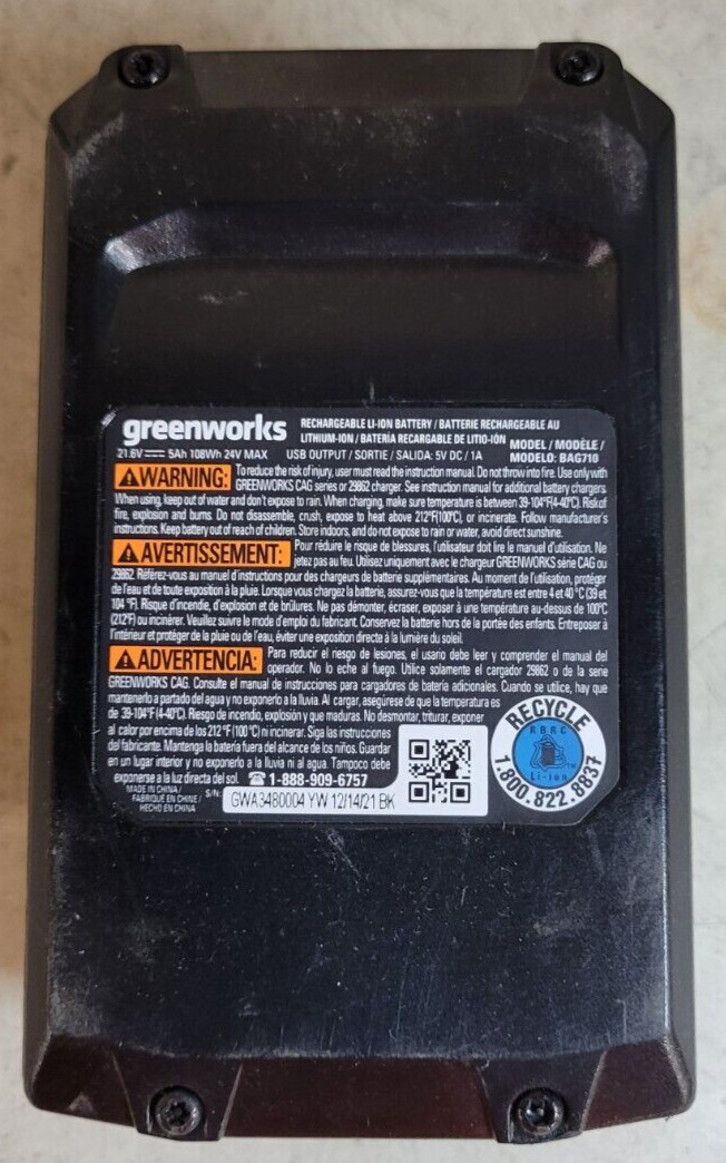 Greenworks 24V, 5.0Ah Lithium-Ion Battery (BAG710)