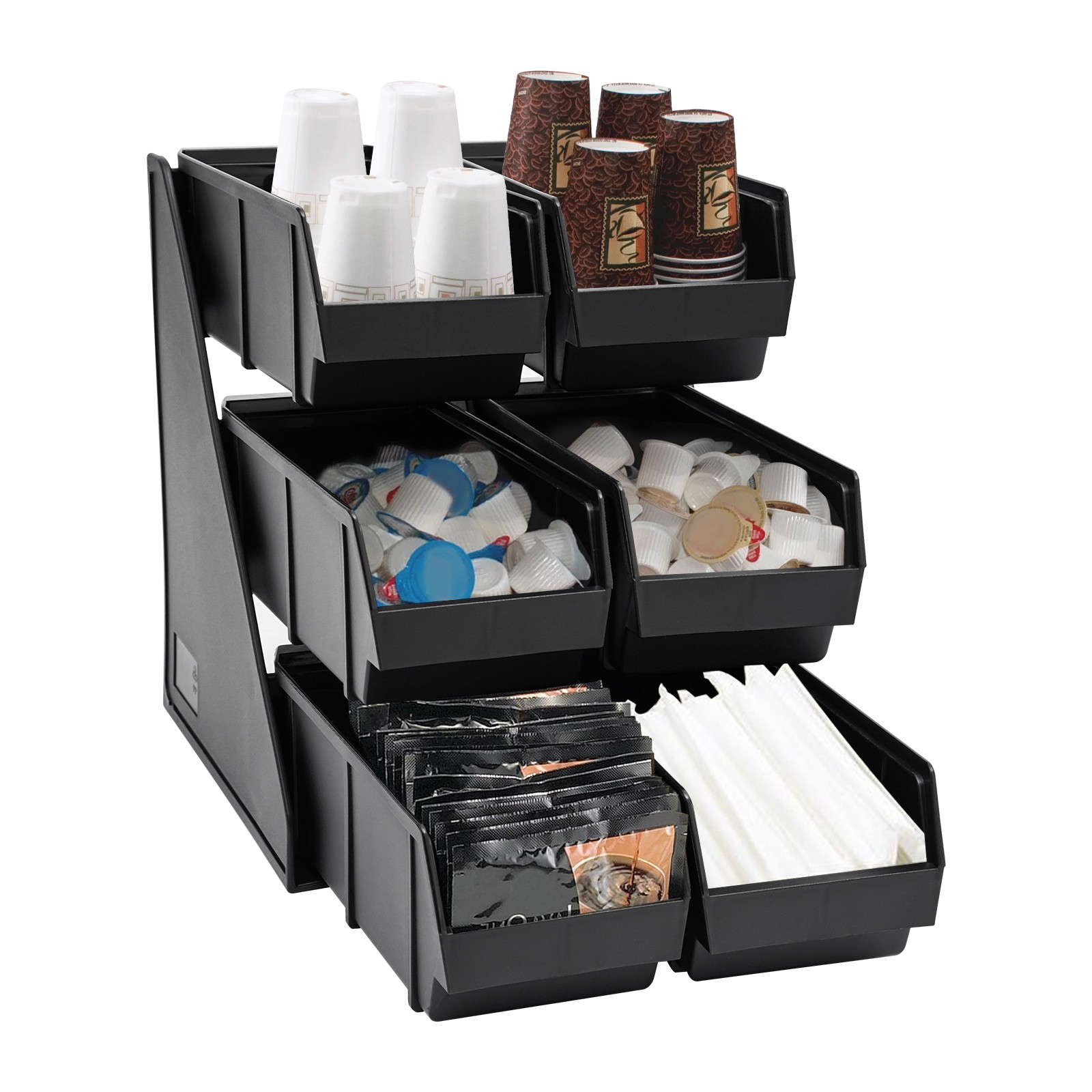 Serve Condiment Bin Plastic Containers Storage Bins Condiment Organizer Black