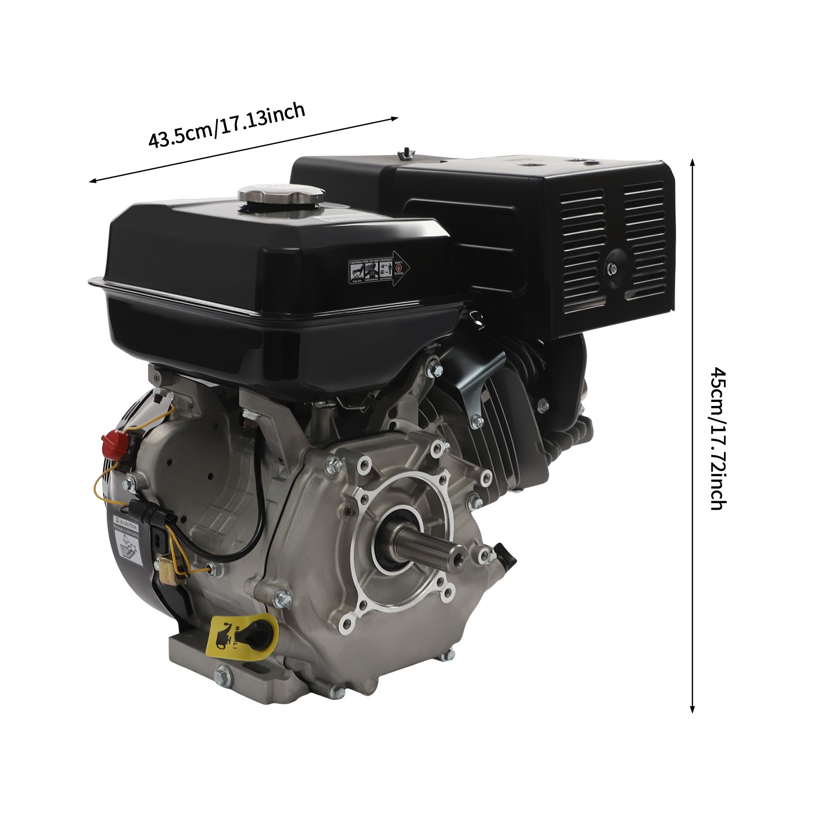 4-Stroke 420cc 15HP OHV Horizontal Shaft Gas Engine Recoil Start Go Kart Motor