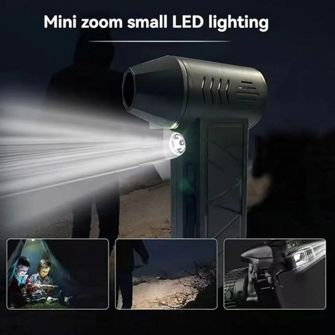 Electric Air Duster Cordless Mini Jet snow Blower Portable Turbo Fan with LED