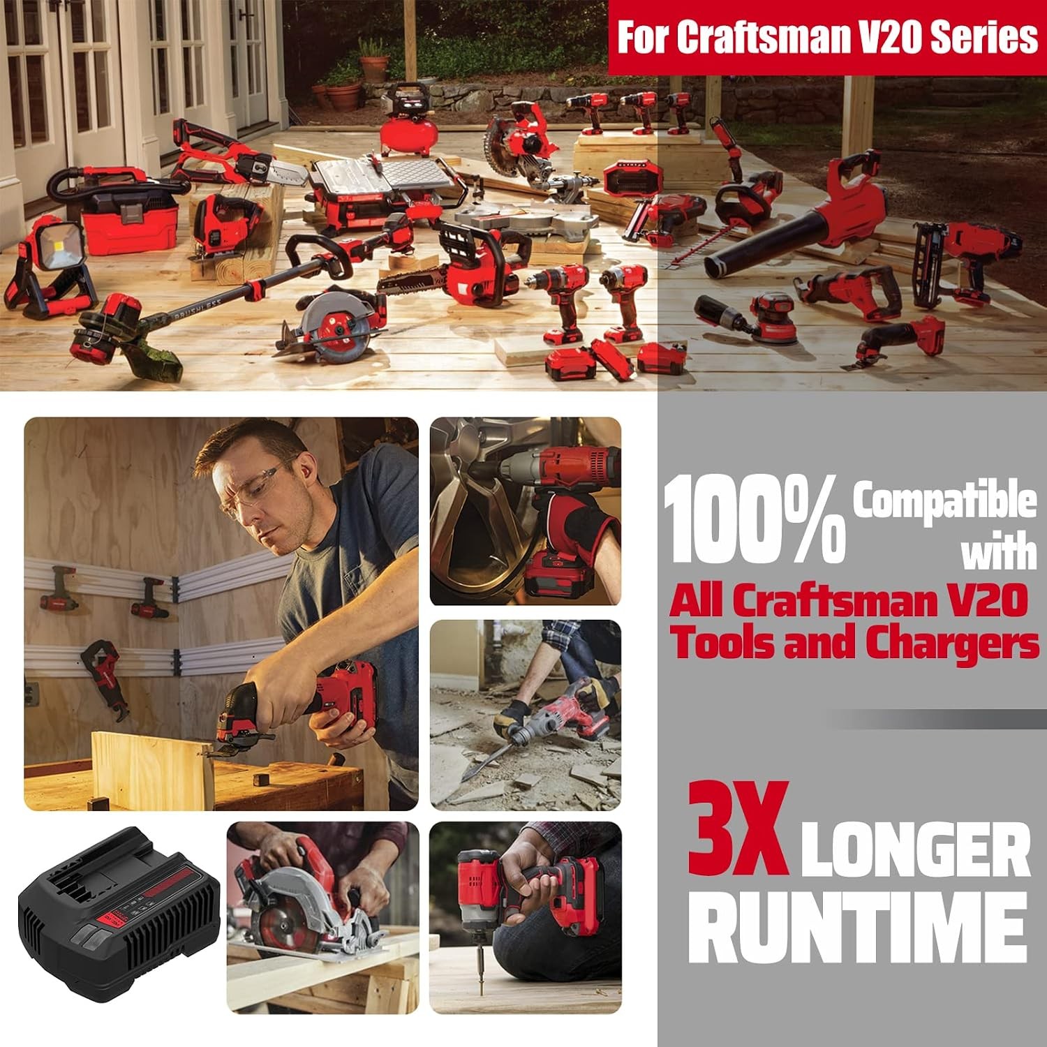 2PACK 8.0Ah For Craftsman V20 MAX Battery CMCB205 CMCB204 CMCB206 CMCB203 USA