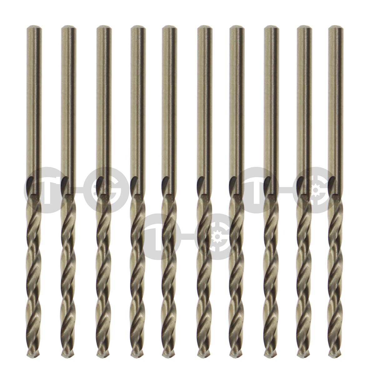 10pcs 1/8 Inch(3.2mm) M35 Stainless Steel Cobalt Drill Bit For Metal, Aluminum