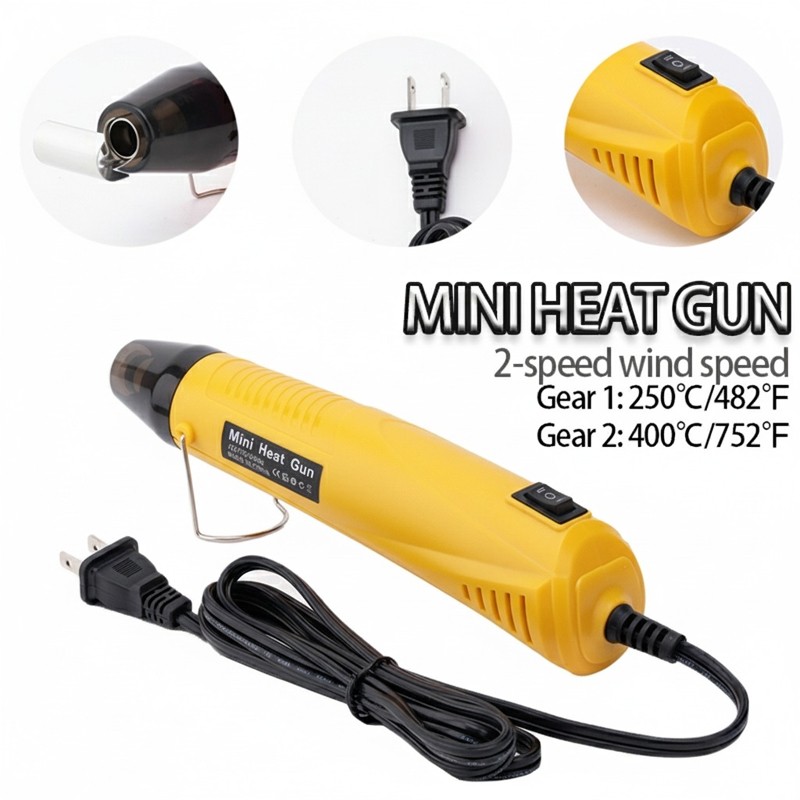 Mini Hot Air Gun for DIY Crafts Portable Heat Air Gun Tool for Embossing Shrink