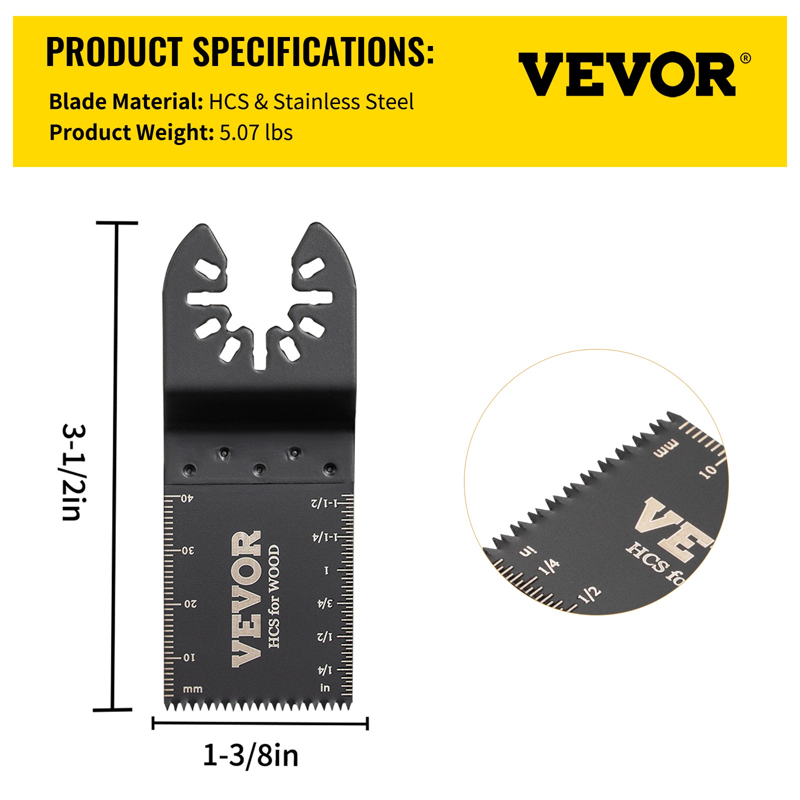 VEVOR Oscillating Multi Tool Saw Blades Multi Tool Blades 100PCS for Wood Metal
