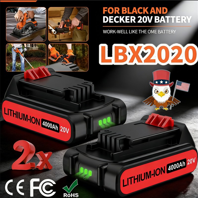 2 Pack 4.0AH 20V MAX For Black&Decker 20Volt Lithium Battery LBXR20-OPE LB2X4020