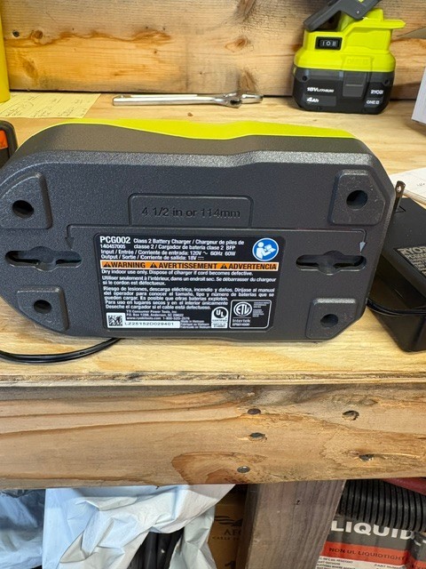Genuine OEM RYOBI PCG002 18V Volt ONE+ Lithium-Ion Battery Charger NEW