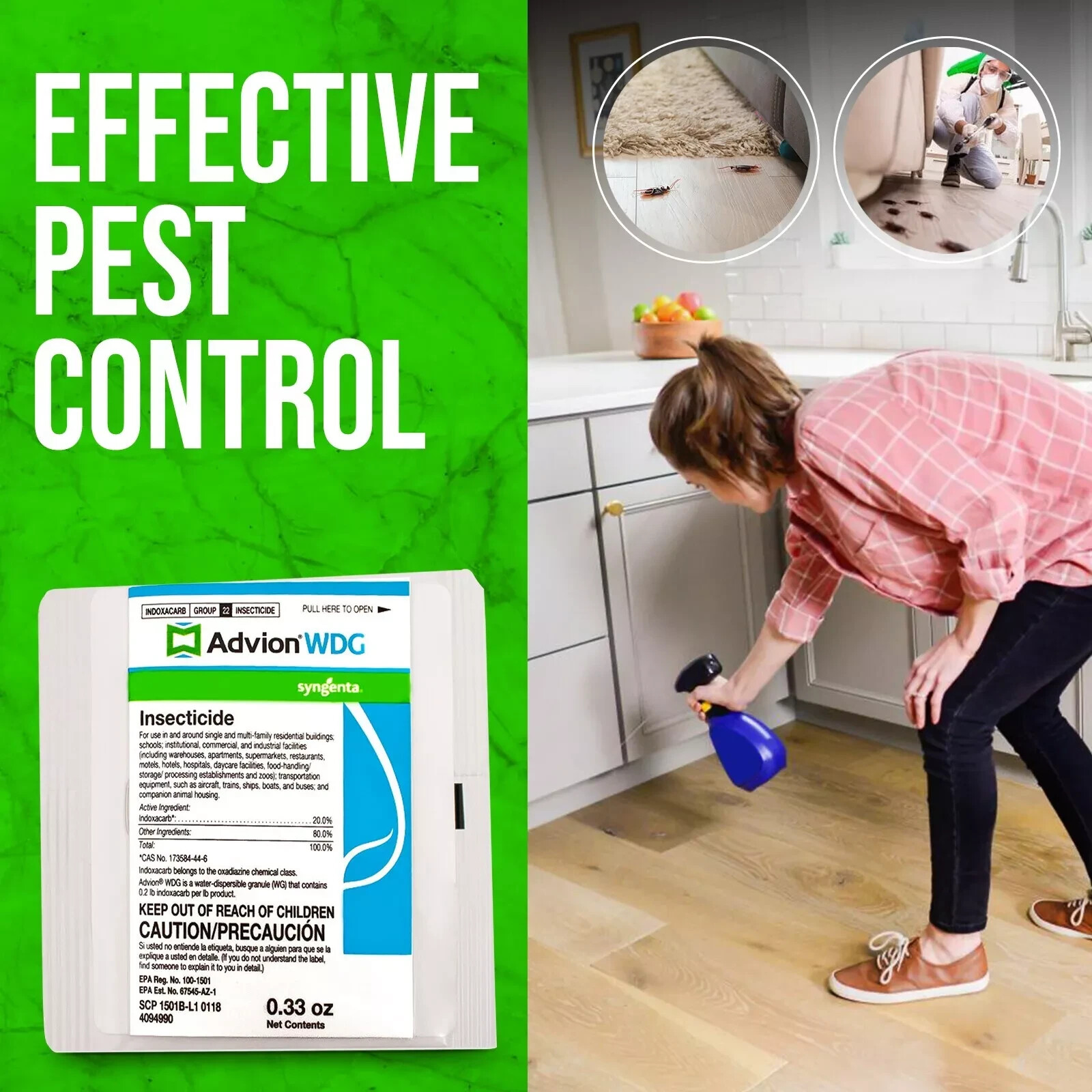 1 Pack Advion WDG Insecticide Insect Control Kill Roach Ants Etc SHIPS SAME DAY