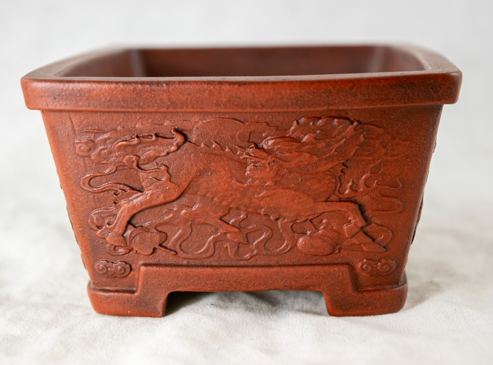 Vintage Rectangular Zisha Cactus & Succulent Bonsai Pot + Mesh 6″x 4.5″x 2.25″