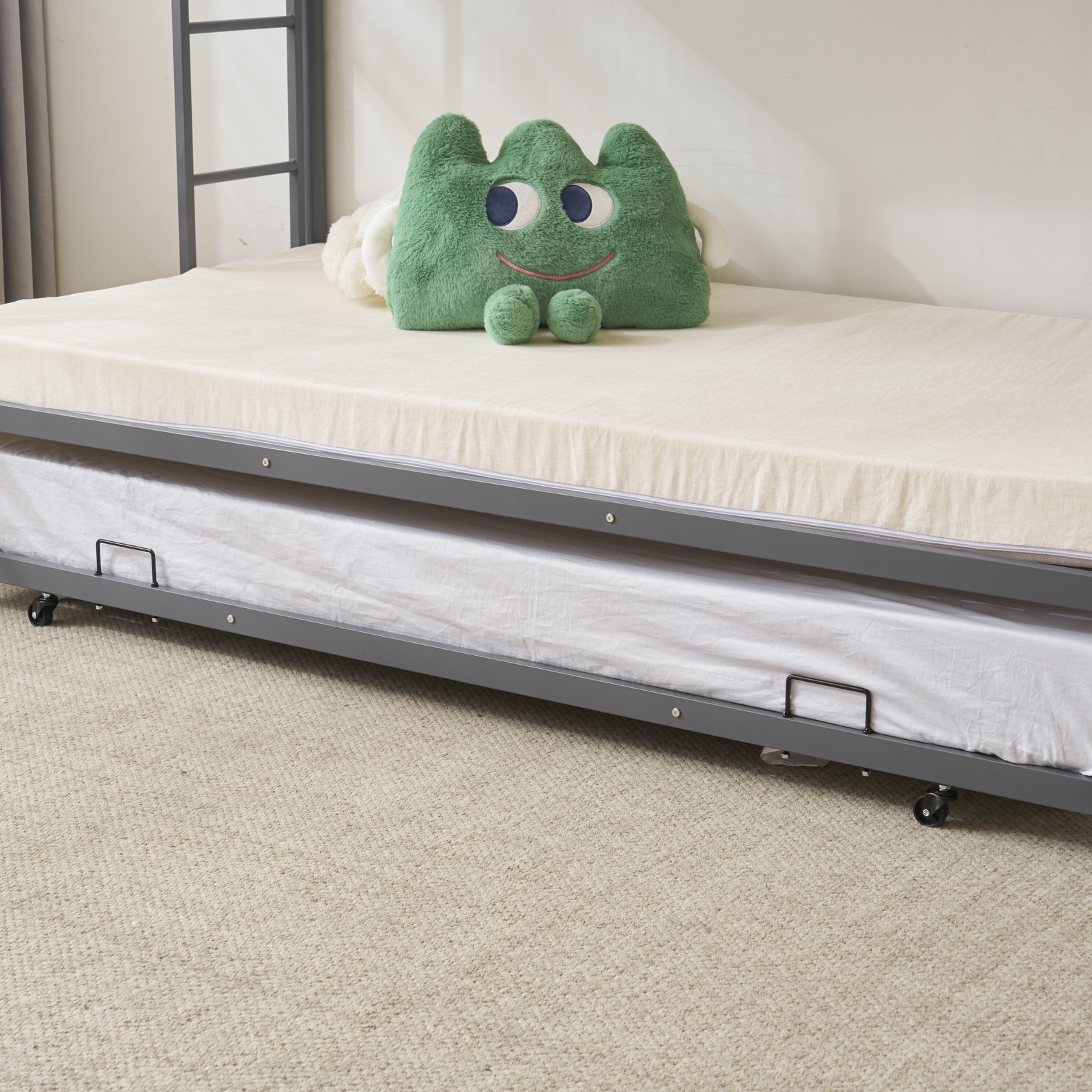 Twin Over Twin Bunk Bed with Trundle Triple Bunk Beds for Kids Teens Adults Room