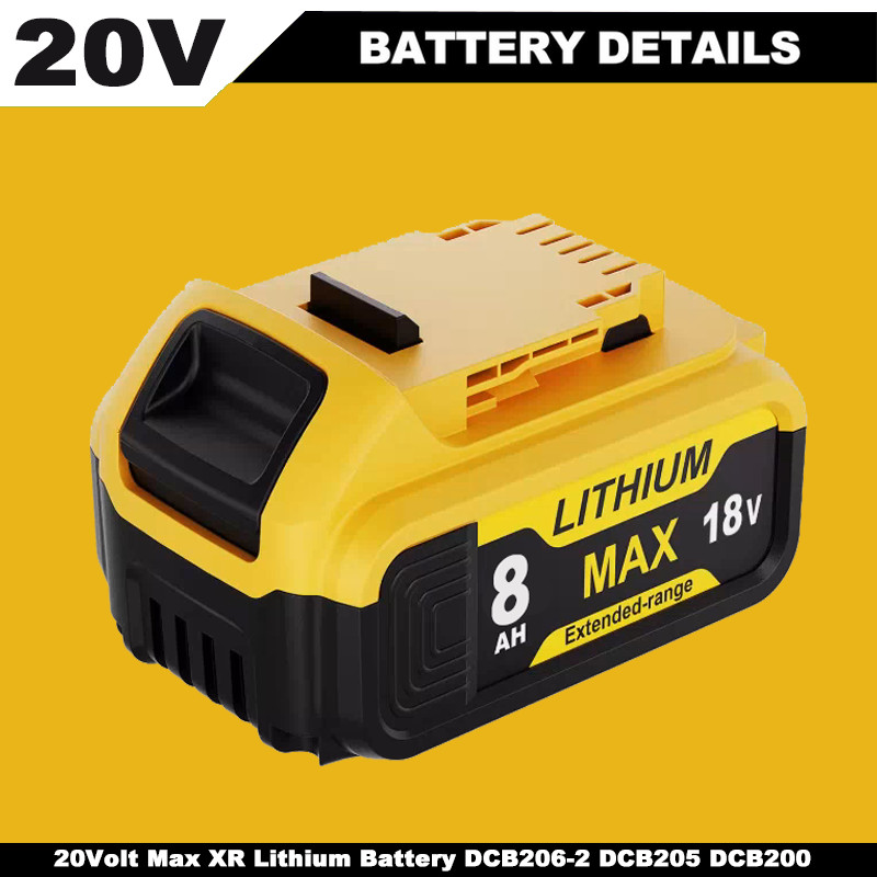For DeWalt 20V 20 Volt Max XR 8.0AH Lithium Ion Battery Pack DCB206-2 DCB205-2