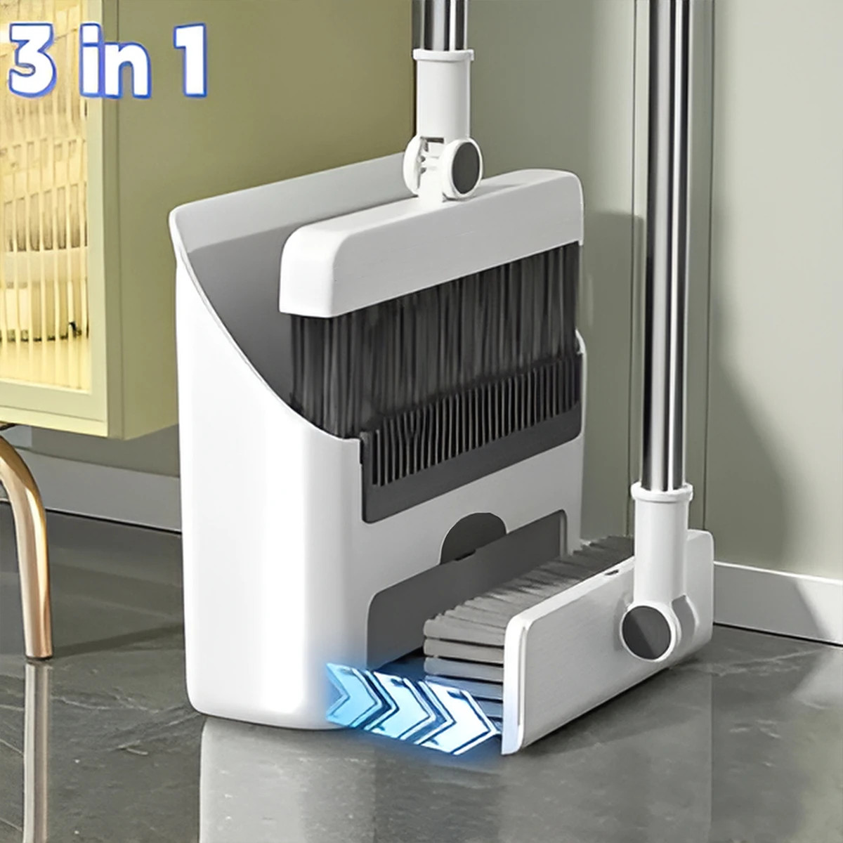 3in 1 Broom and Dustpan Set Floor Brush Long-handled Broom And Dustpan For Home