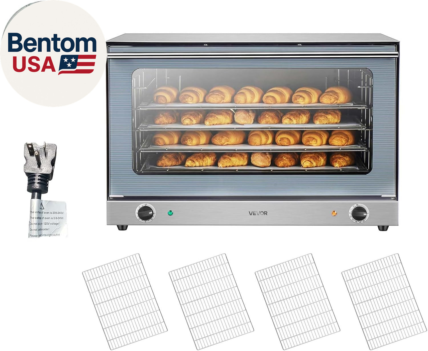 Commercial Convection Oven, 4.24 Cu.Ft Countertop Oven for Full-Size Pans, Elect