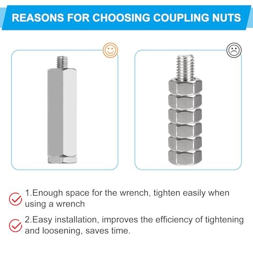 Mx0.7 Pitch 30Stainless Steel Hex Coupling Nuts Pcs 12mm / M4-0.7 x 12mm 4
