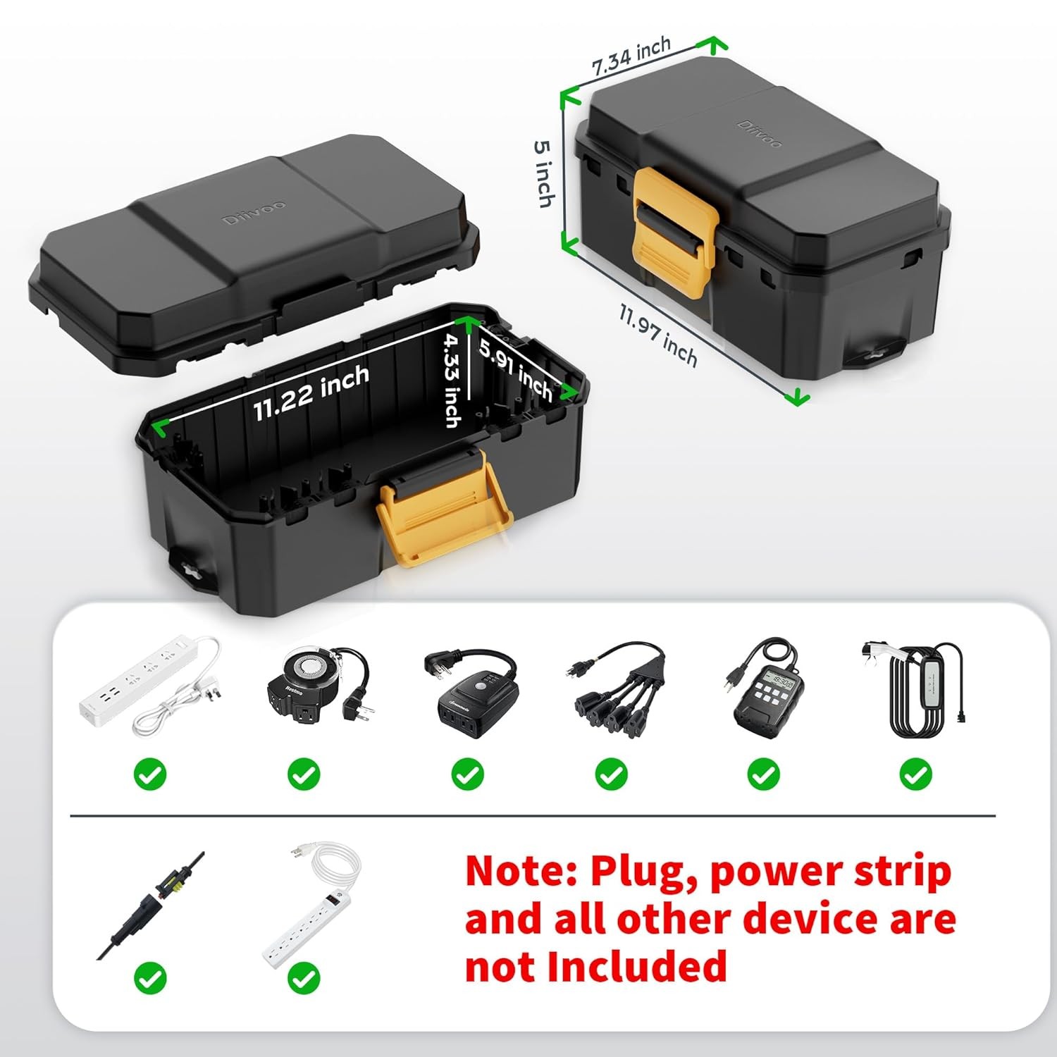 Waterproof Electrical Box Outdoor Extension Cord Cover Large Outdoor Cord Box
