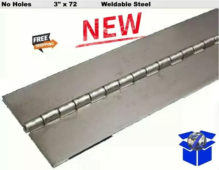 Weldable Piano Hinge 3″ x 72 Inch No Holes Steel Finish 0.09″ Continuous NEW