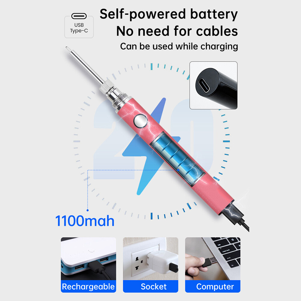 1100mah Welding Soldering Pen Wireless Electric Soldering Tool USB Rechargeable