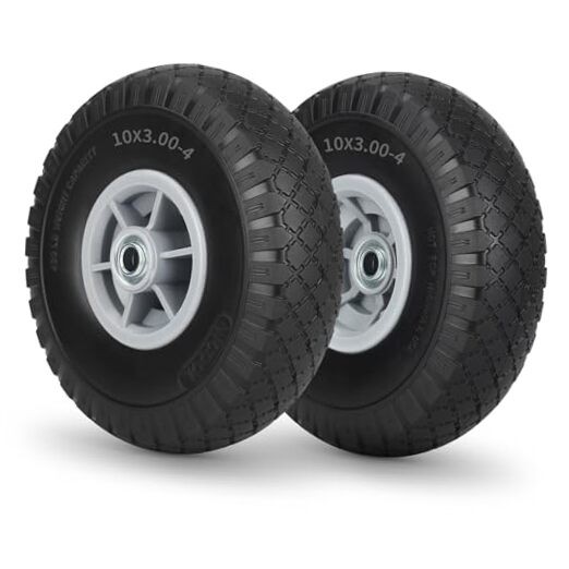 10×3.00-4 Flat Free Tire, 10″ Heavy Duty Replacement Tire and Wheel