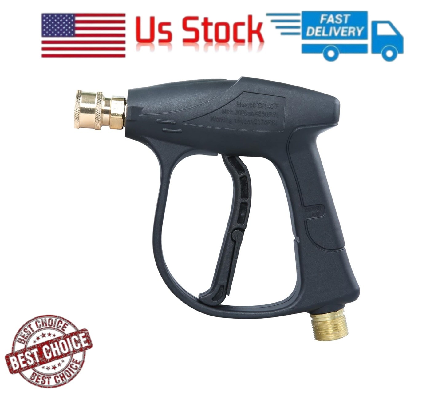 1/4″ High Pressure Washer Gun 4350 PSI Car Wash Foam Spray w/ M22-14mm Connector
