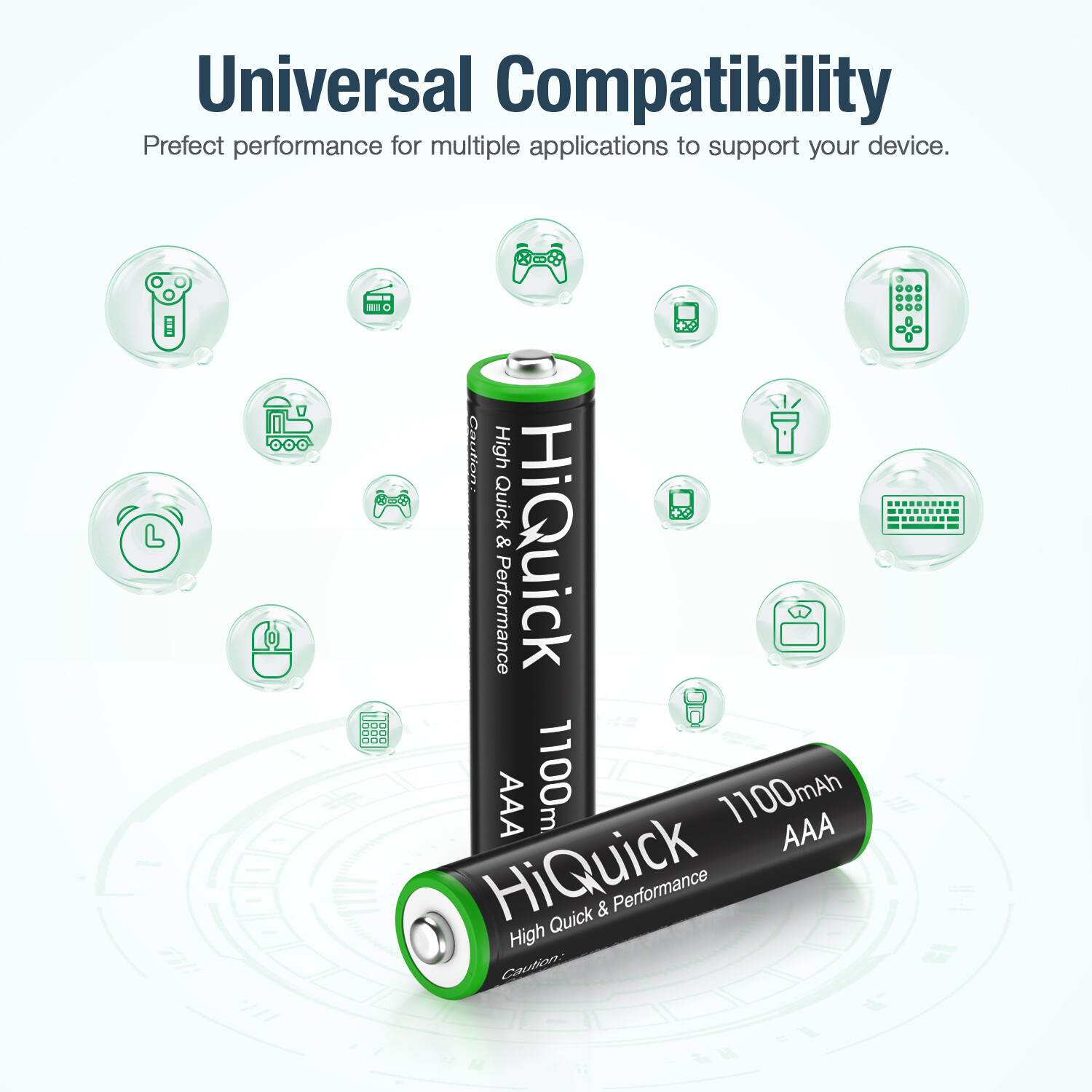HiQuick AA AAA 2800mAh 1100mAh NiMH Rechargeable Batteries 1.2V + Case Box Lot