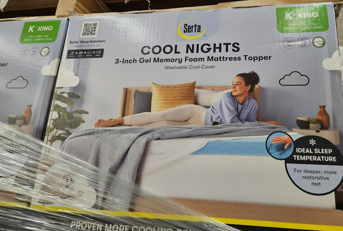 Serta 3″ Cool Nights Gel Memory Foam Mattress Topper King