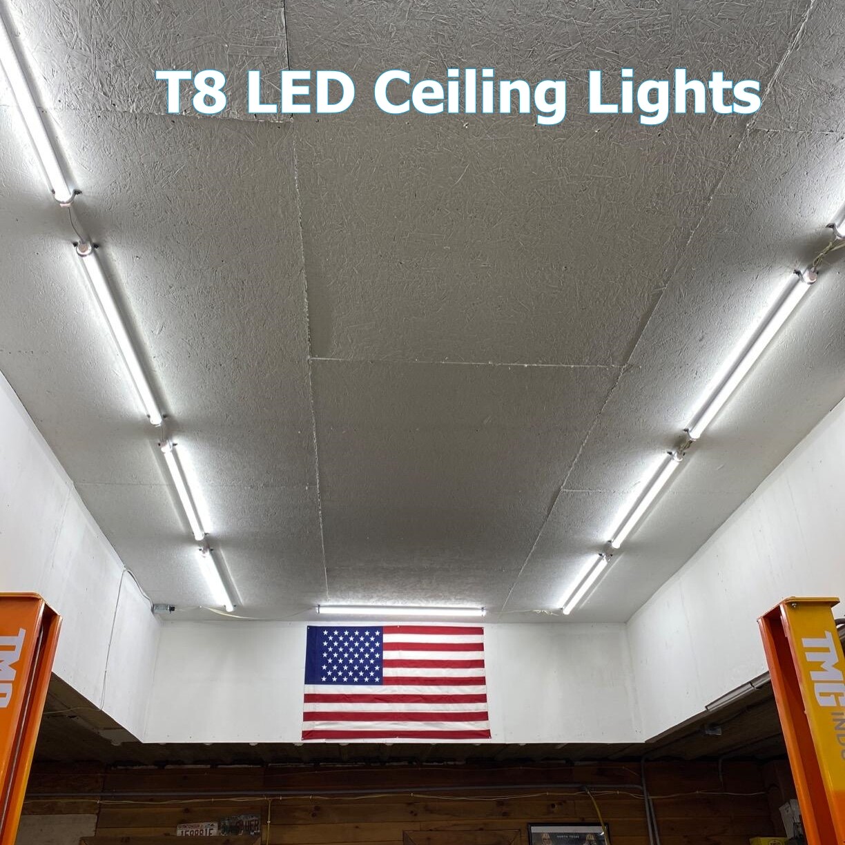 Integrated T8 4FT LED Shop Light Fixture 6500K 4Foot LED Tube Light Bulb 36W 60W