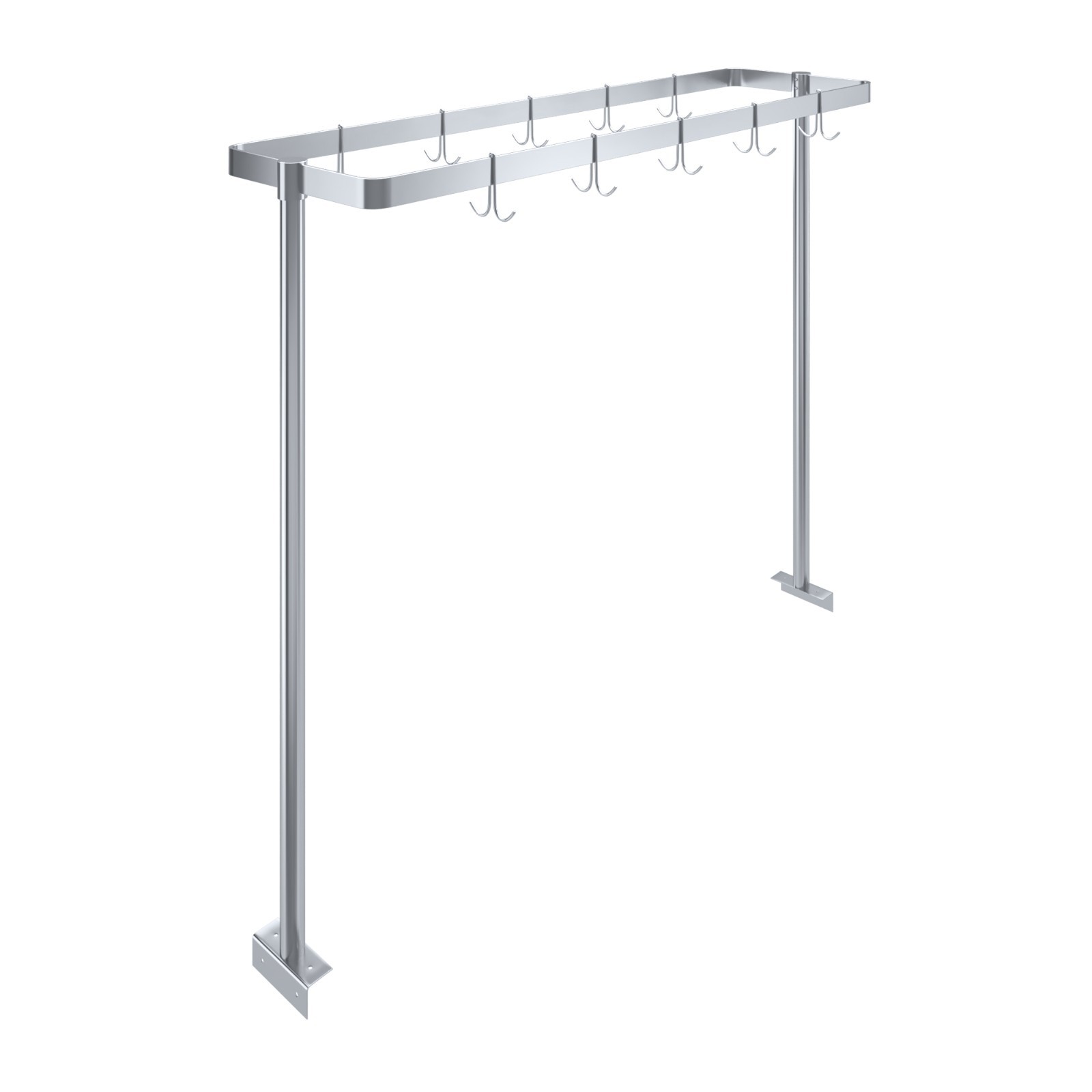 AmGood 60 in. Stainless Steel Table-Mounted Pot Rack