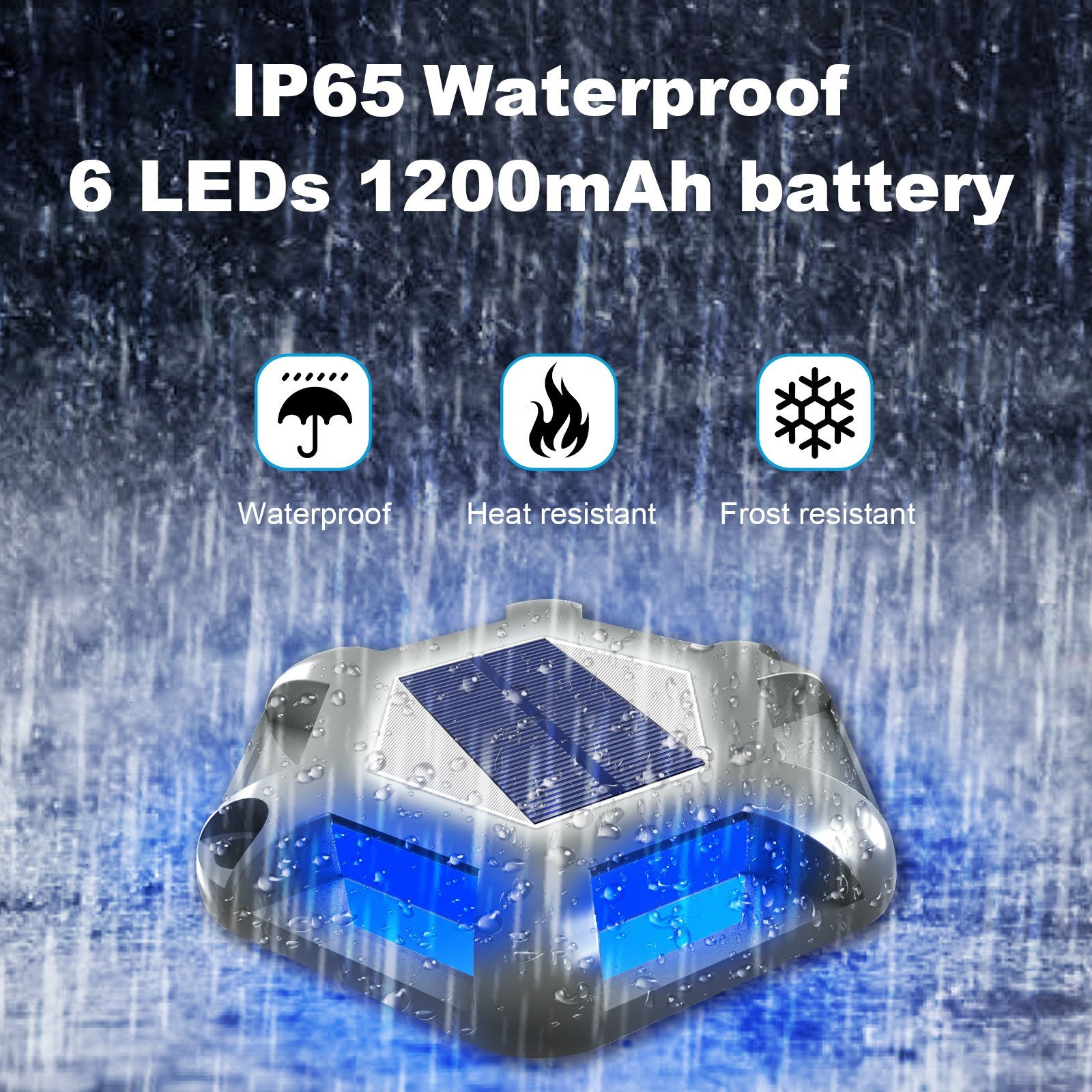 T-SUN 8Pks LED Solar Deck Lights Driveway Lights Dock Lights Garden Lights IP65