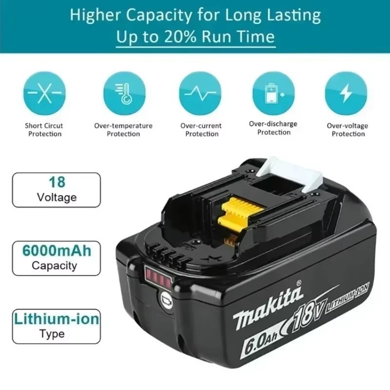 makita 18v battery BL1860B-2 18V LXT Lithium-Ion 6.0 Ah Battery -2 Pack