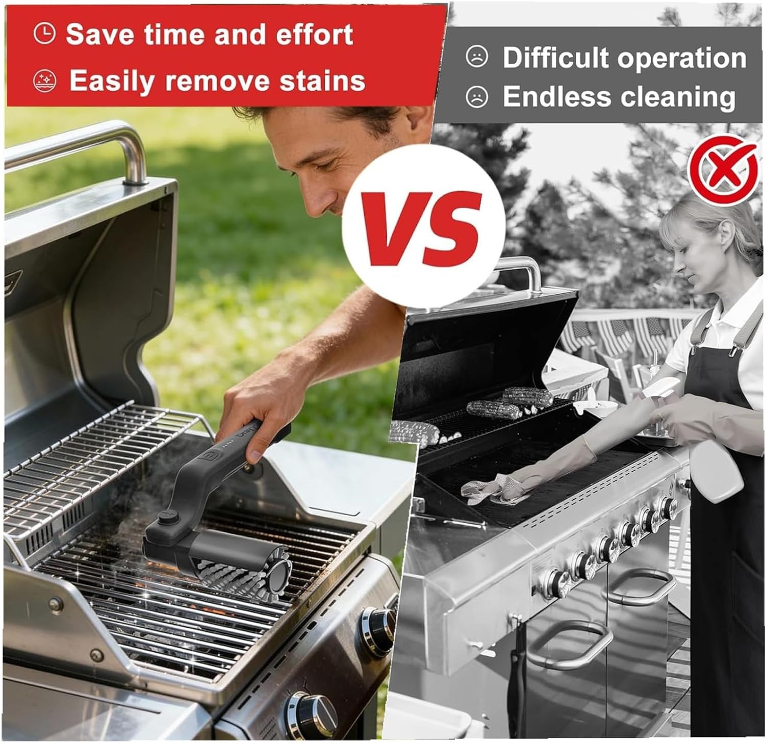 Electric BBQ Grill Brush – 2600mAh Rechargeable Cleaning Brush Wireless Cleaner