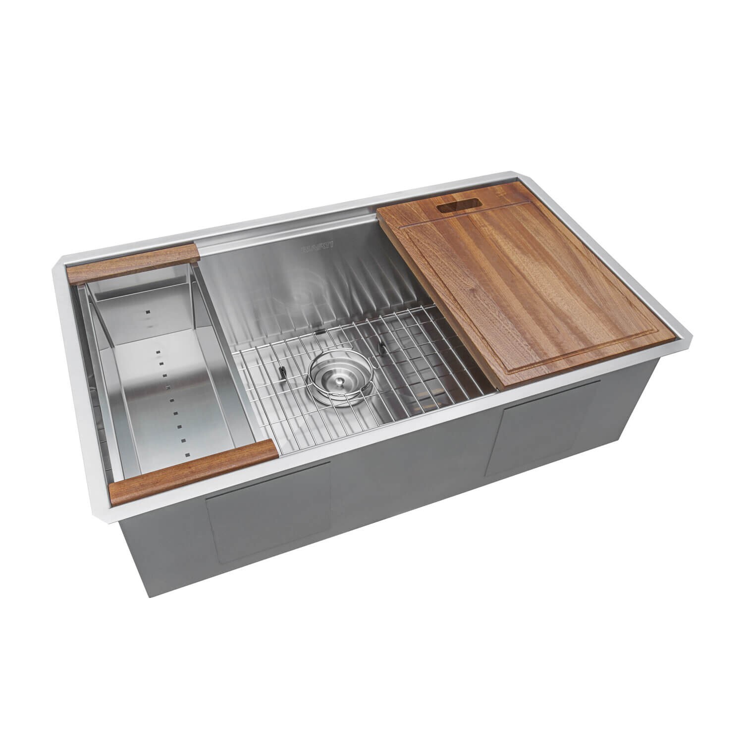 Ruvati 33″ Workstation Ledge Rounded Corners Undermount Sink – RVH8303