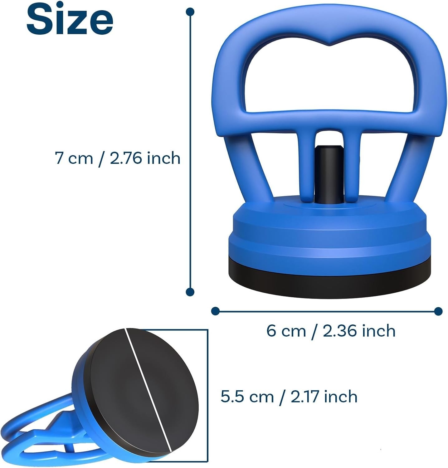 Heavy Duty Small Suction Cups – Compact Glass Lifter for Light Duties, Blue