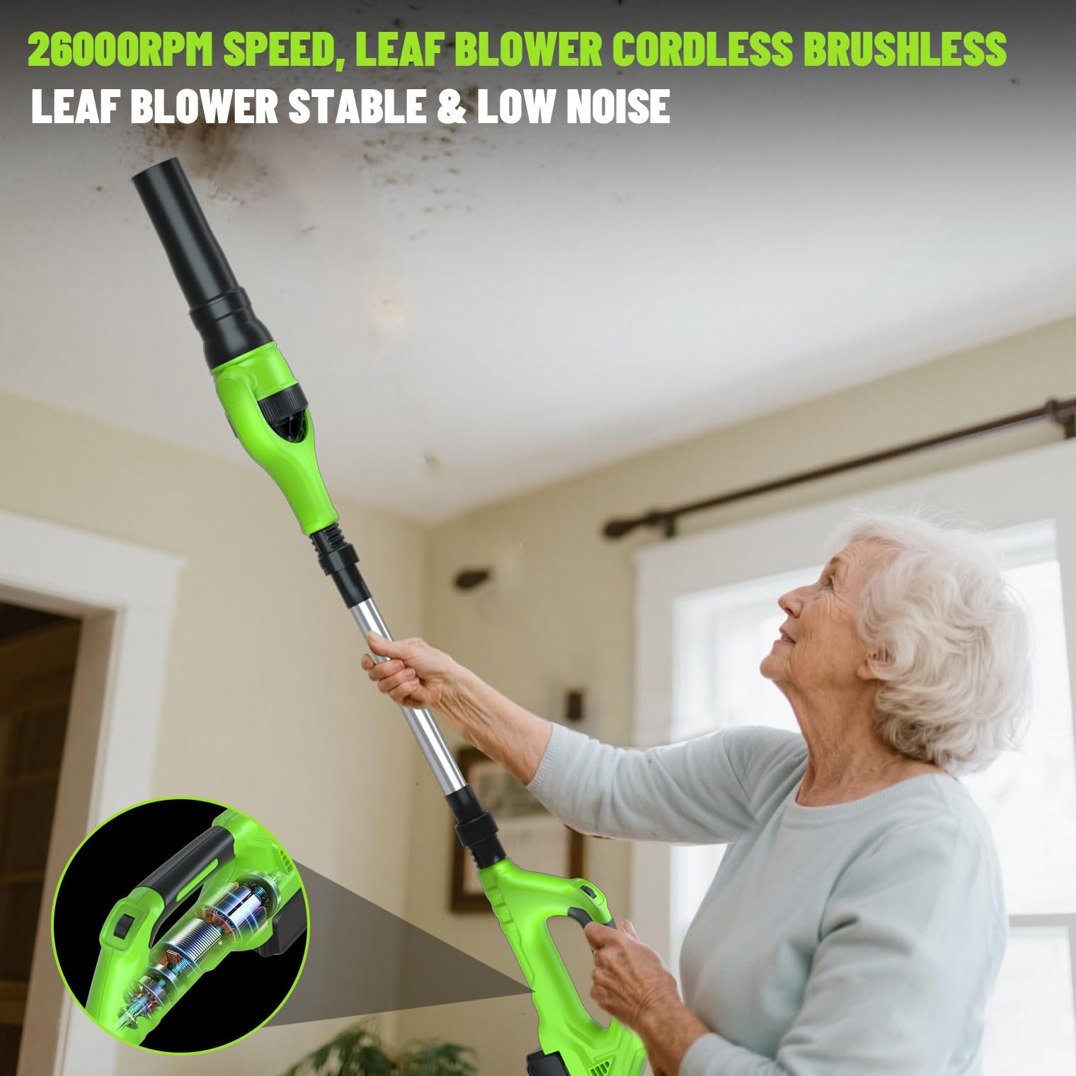 Leaf Blower Cordless,21V | 49″ Electric Leaf Blower with 2 x 3.0Ah Batteries …
