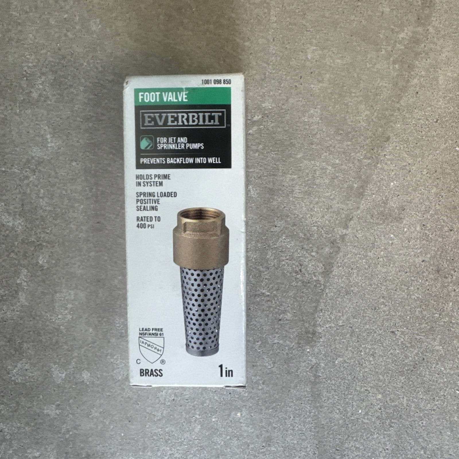 Everbilt 1 in. Brass Foot Valve 1001 098 850