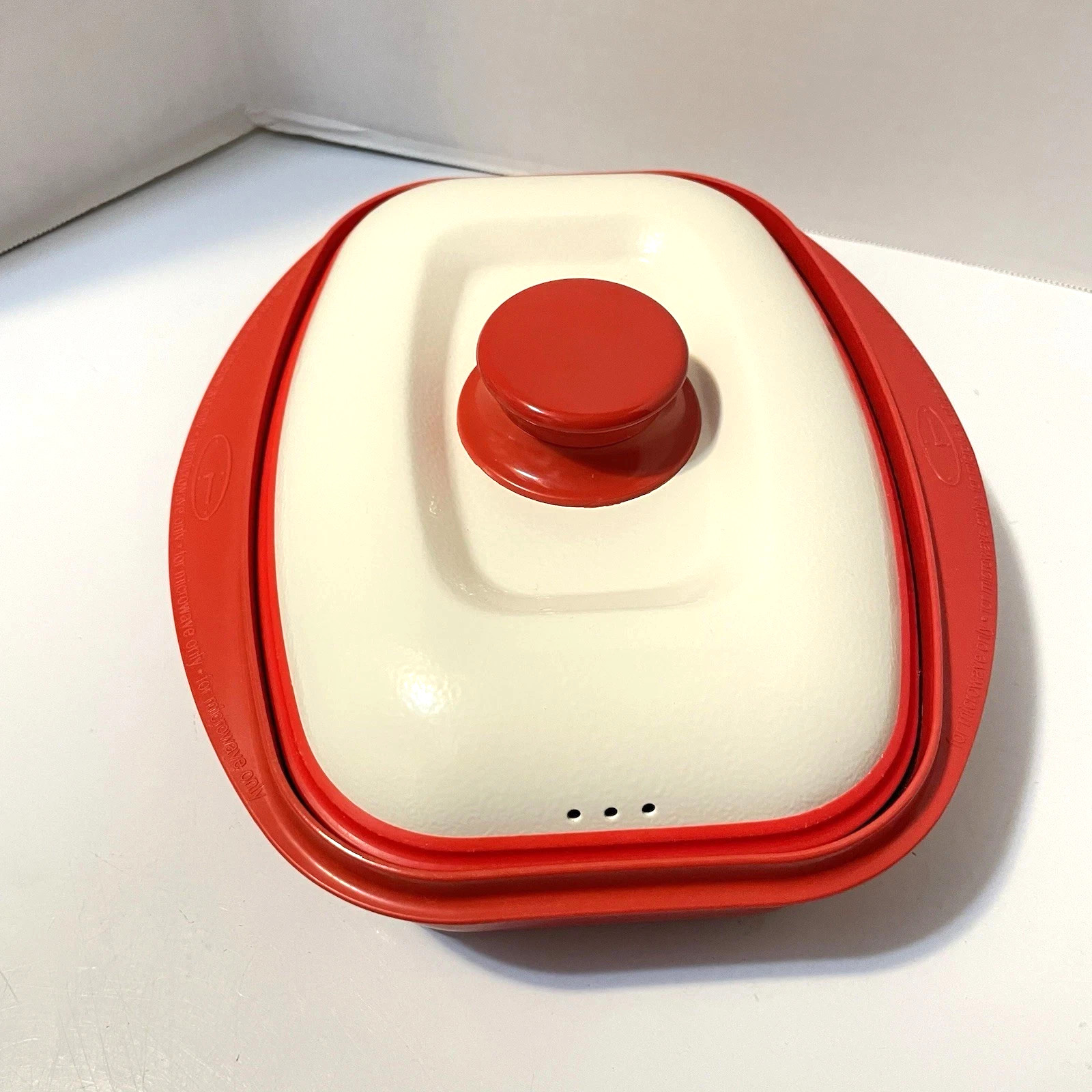 Range Mate Rectangular Nonstick Microwave Grill Pan Red With Recipe Booklet