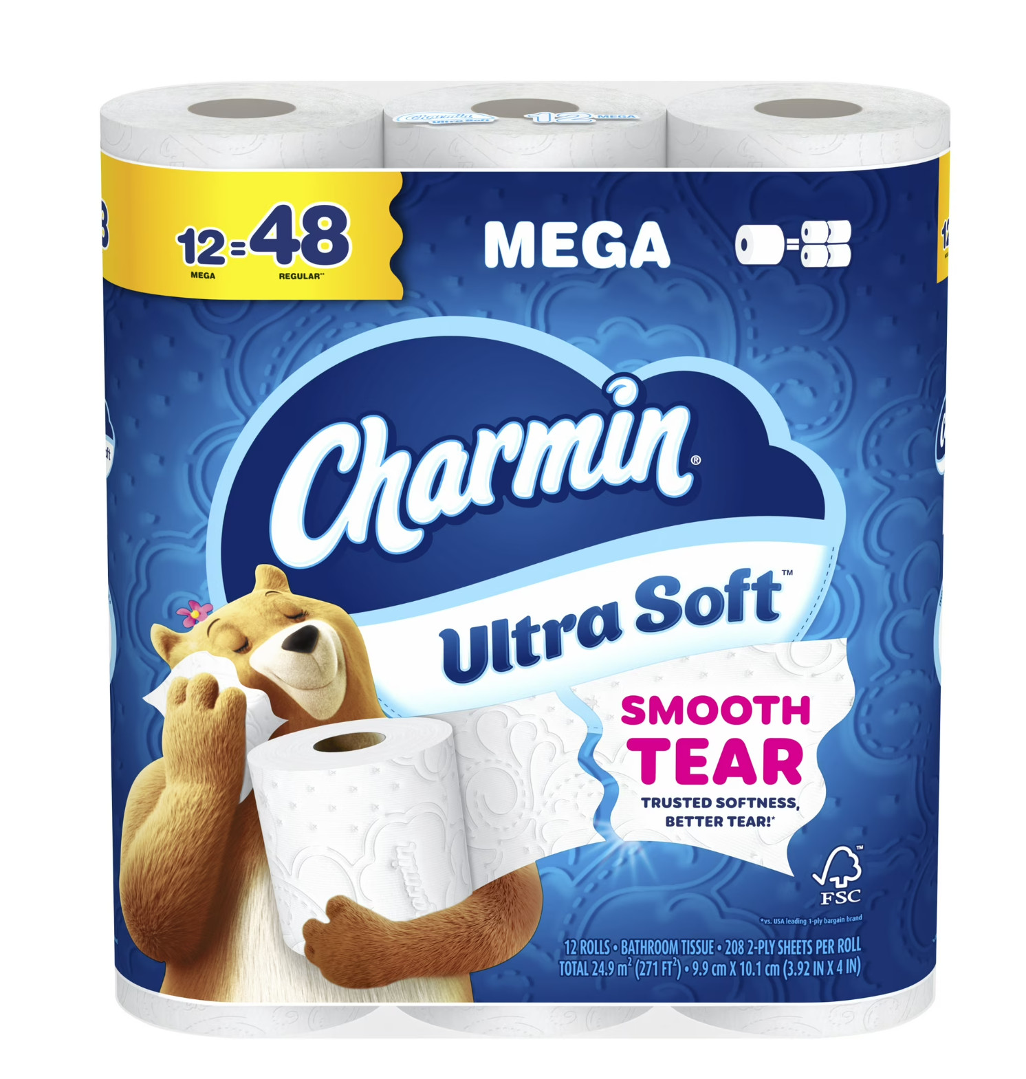 Charmin Ultra Soft Toilet Paper, 12 Mega Rolls, 2-Ply Bath Tissue