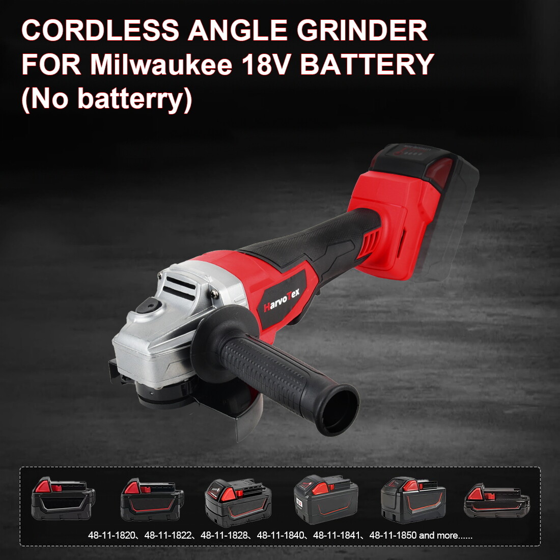 Cordless 4-1/2 Power Angle Grinder for Milwaukee 18V Battery Brushless 11000 RPM