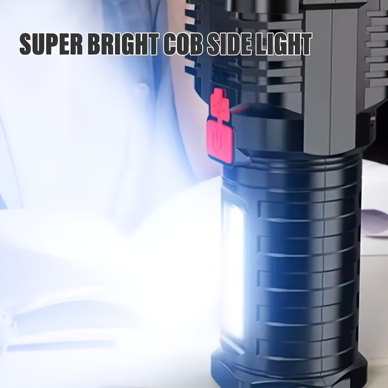 Super Bright LED Torch Flashlight+USB Rechargeable Tactical Camping Outdoor Lamp