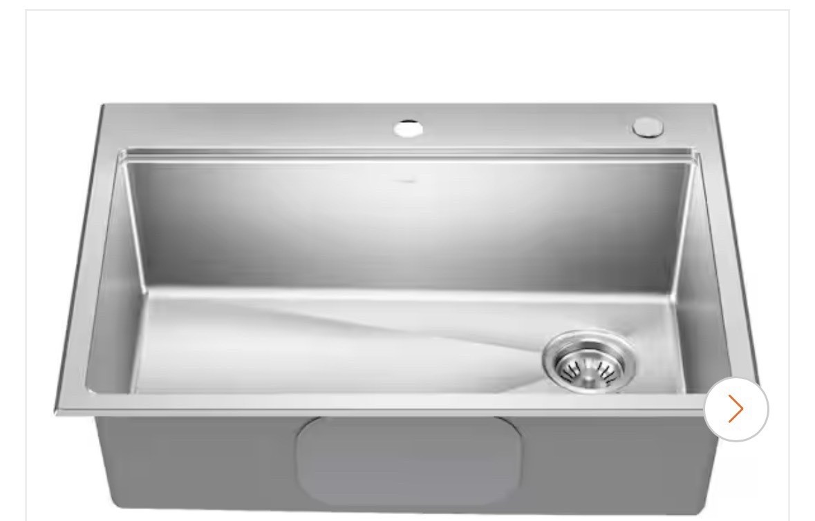 Kruas 30″ Undermount Single Bowl 18-Gauge Stainless Steel Kitchen Sink