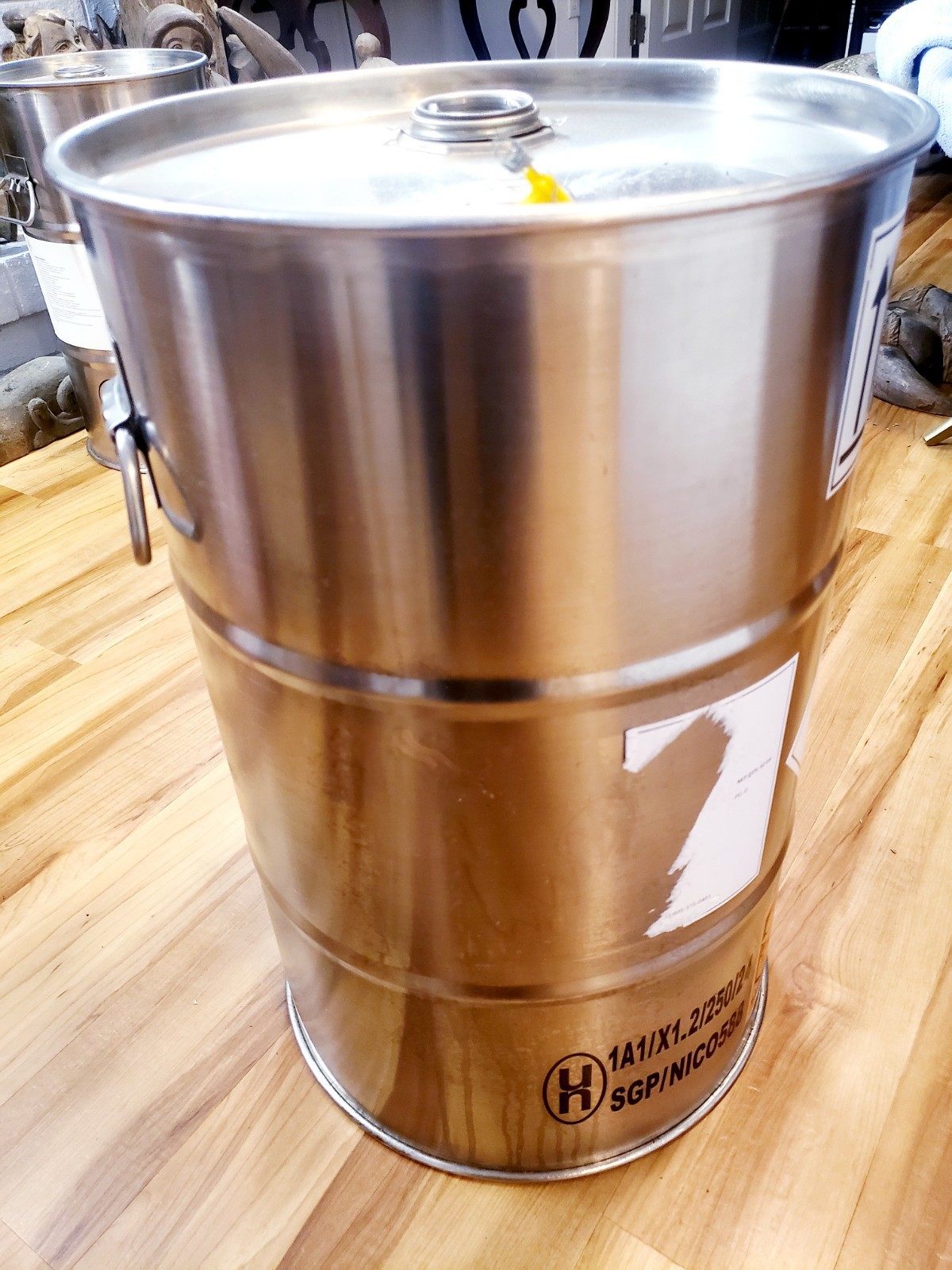☆SALE☆ 14 Gal 316 Stainless Steel Closed Top Drum Barrel w/ Handles 14½”×22½”