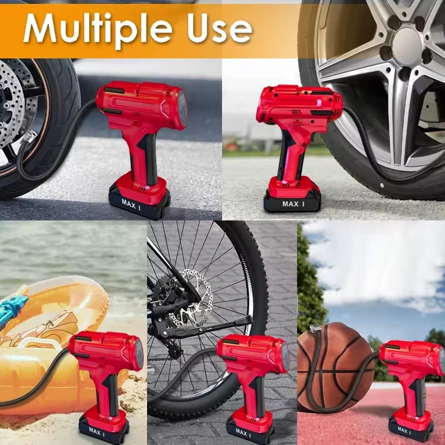 150PSI Cordless Tire Inflator Portable Air Compressor Car Air Tire Pump +Battery