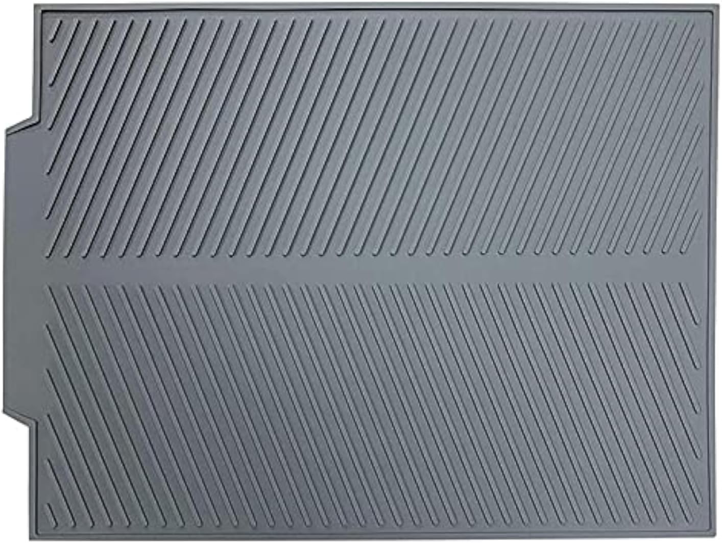 Silicone Dish Drying MatBuilt-in Drain Lip, Easy Clean Reusable Sink Mat,