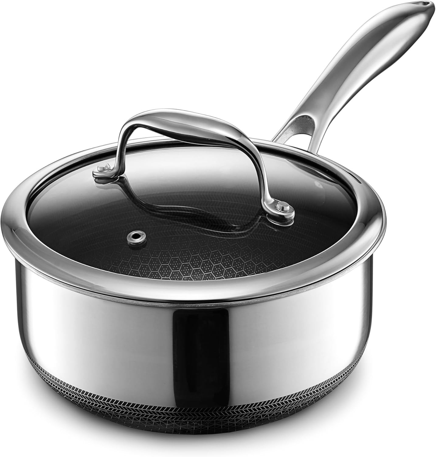 Hexclad 3QT Stainless Steel Hybrid Saucepan with Lid – BRAND NEW! – $149 MSRP!