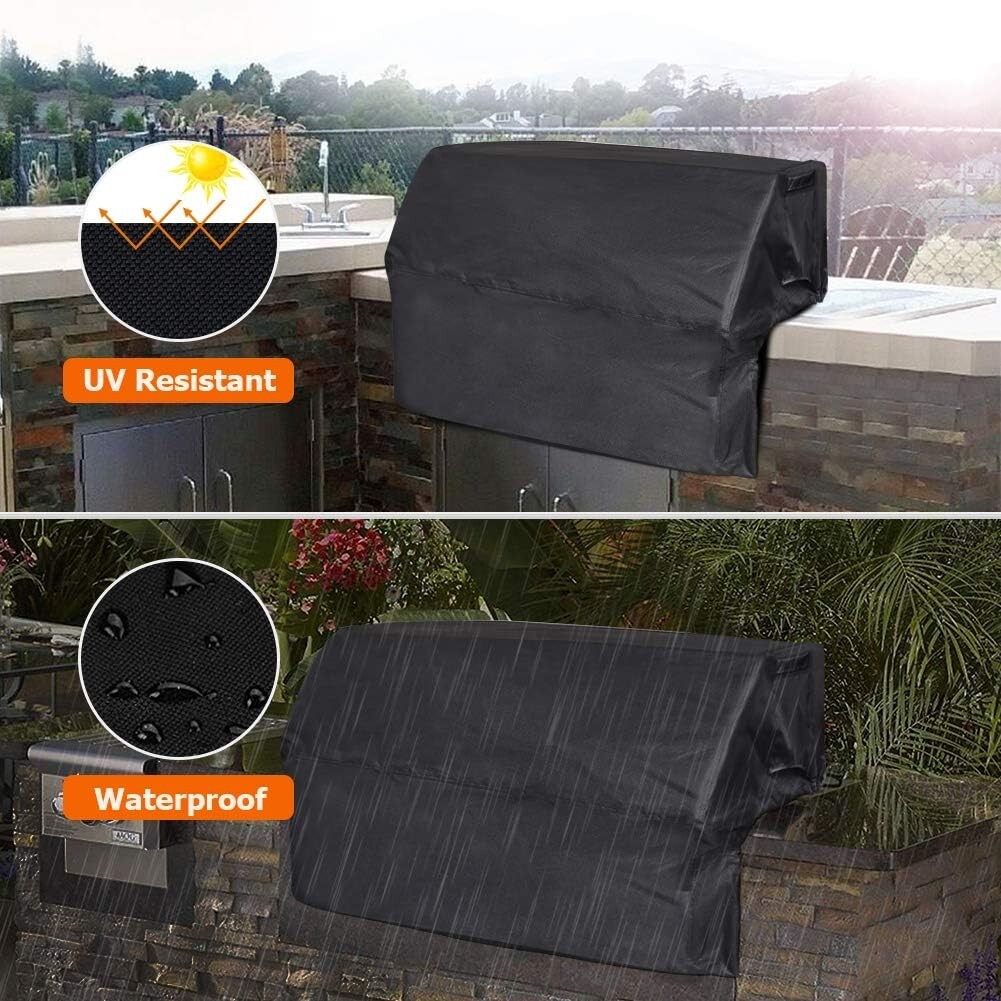 iCOVER 32in 37in 45in 57in Built in BBQ Grill Cover,600D Heavyduty UV Resistant
