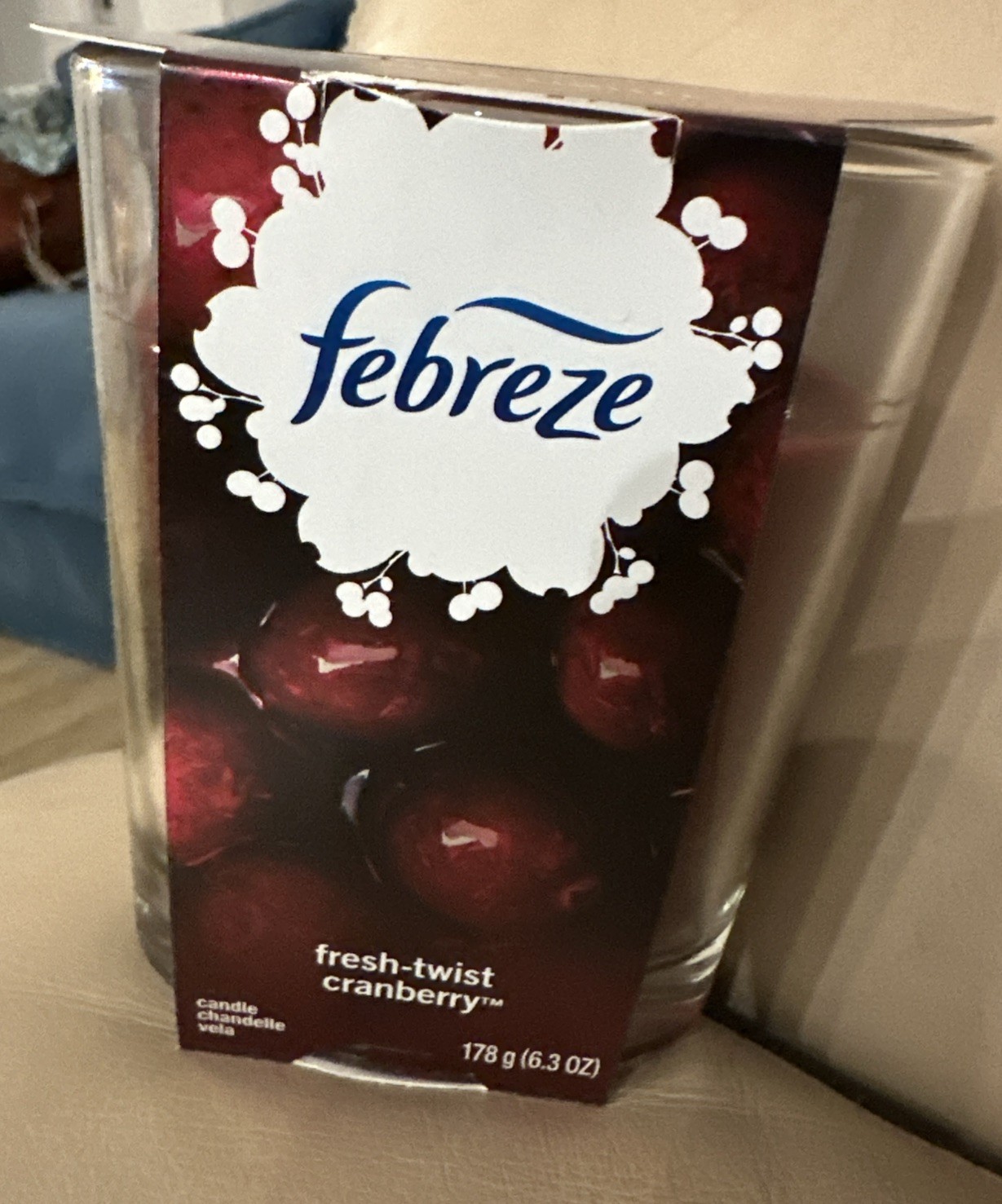 Febreeze Fresh Twist Cranberry Jar Candle 6.3 Oz Discontinued