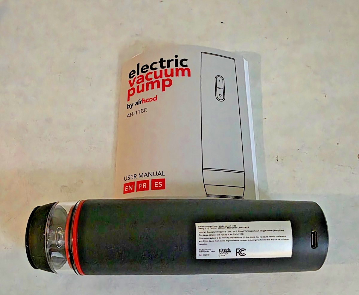 Airhood Electric Vacuum Pump food Preserver AH-11BE (Charger Not Included)