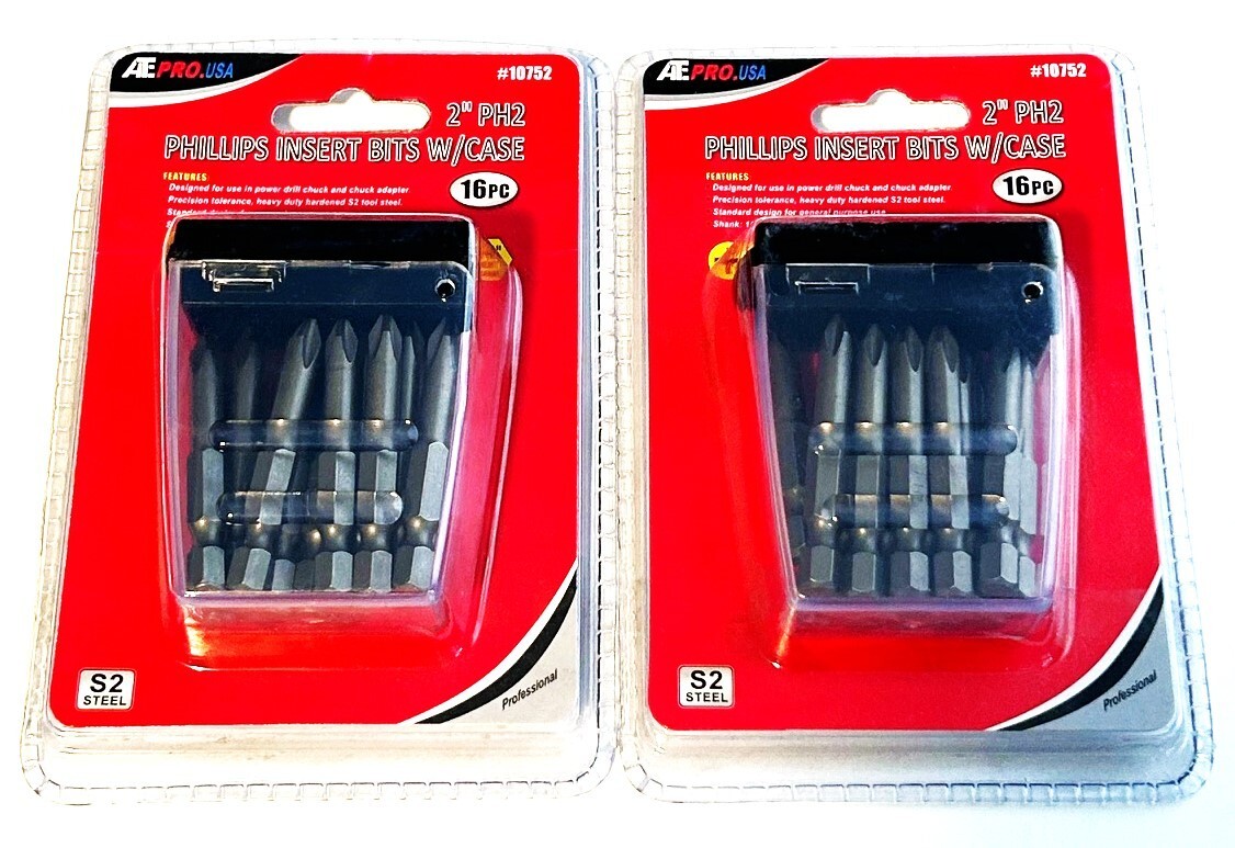 32 ATE PRO 2″ PHILLIPS #2 SCREW BITS SCREWDRIVER TIPS PH2 S2 STEEL #10752